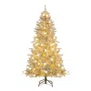 Breebe Snow-flocked Artificial Christmas Tree Pre-lit Hinged With 81 Sphere Lights And Remote In Green