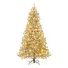 Breebe Snow-flocked Artificial Christmas Tree Pre-lit Hinged With 81 Sphere Lights And Remote In Gold
