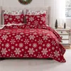 Breebe Snowflakes Quilt Set 3-piece Full/queen In Red