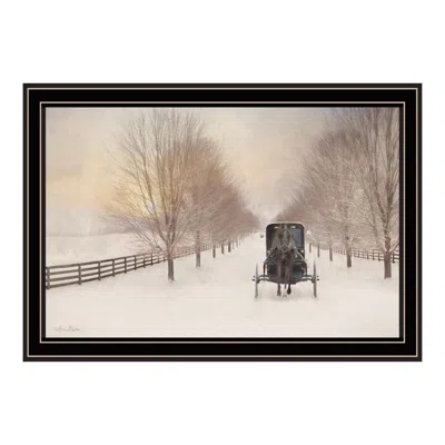 Breebe Snowy Amish Lane White Framed Wall Art By Lori Deiter