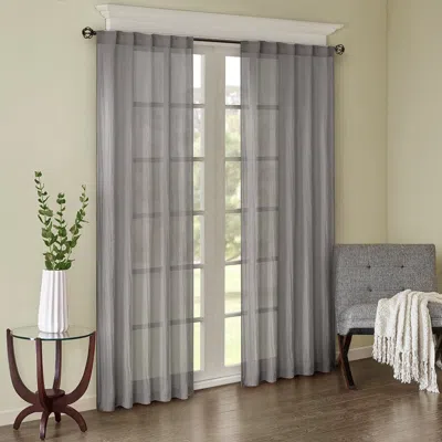Breebe Solid Crushed Curtain Panel Pair(2 Pcs Window Panels) In Gray