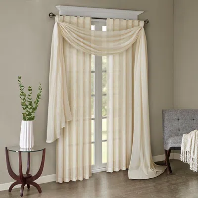 Breebe Solid Crushed Curtain Panel Pair(2 Pcs Window Panels) In Neutral