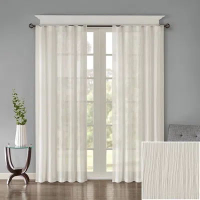 Breebe Solid Crushed Curtain Panel Pair(2 Pcs Window Panels) In White