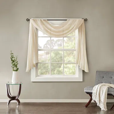 Breebe Solid Crushed Scarf Sheer In Neutral