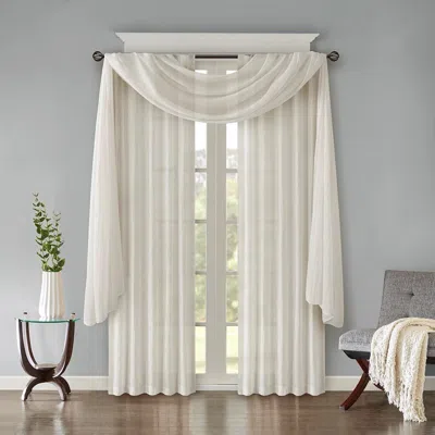 Breebe Solid Crushed Scarf Sheer In Neutral