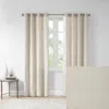 Breebe Solid Piece Dyed Grommet Top Curtain Panel In Neutral