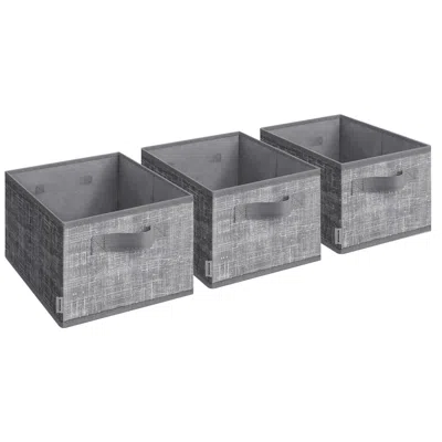 Breebe Storage Baskets, Set Of 3 Fabric Storage Bins, 11.8 X 7.9 X 5.9 Inches, Foldable Closet Organizer Fo