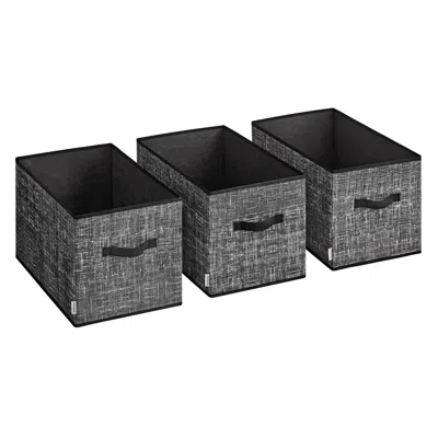 Breebe Storage Baskets, Set Of 3 Fabric Storage Bins, 19.7 X 11.8 X 11.8 Inches, Foldable Closet Organizer In Blue