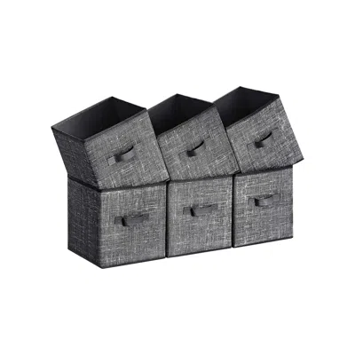 Breebe Storage Cubes, 11-inch Non-woven Fabric Bins With Double Handles, Set Of 6