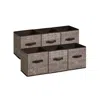 Breebe Storage Cubes, 11-inch Non-woven Fabric Bins With Double Handles, Set Of 6