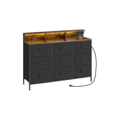 Breebe Storage Organizer With 9 Fabric Drawers And Led Lights In Black