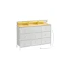 Breebe Storage Organizer With 9 Fabric Drawers And Led Lights In White
