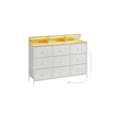 Breebe Storage Organizer With 9 Fabric Drawers And Led Lights In White