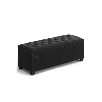 Breebe Storage Ottoman Bench Black