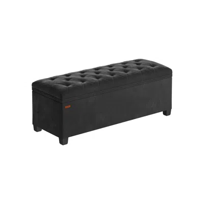 Breebe Storage Ottoman Bench, Foot Rest With Legs In Black