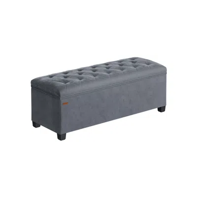 Breebe Storage Ottoman Bench, Foot Rest With Legs In Gray