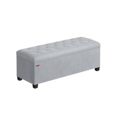 Breebe Storage Ottoman Bench, Foot Rest With Legs In Gray