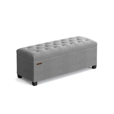 Breebe Storage Ottoman Bench Light Gray
