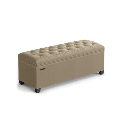 Breebe Storage Ottoman Bench Light Taupe