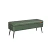 Breebe Storage Ottoman Bench With Steel Legs, Forest Green