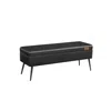 Breebe Storage Ottoman Bench With Steel Legs, Ink Black