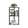 Breebe Superfast Toolless Assembly Corner Shelf Stand 3-tier Ink Black In Black
