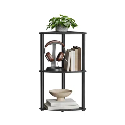 Breebe Superfast Toolless Assembly Corner Shelf Stand 3-tier Ink Black