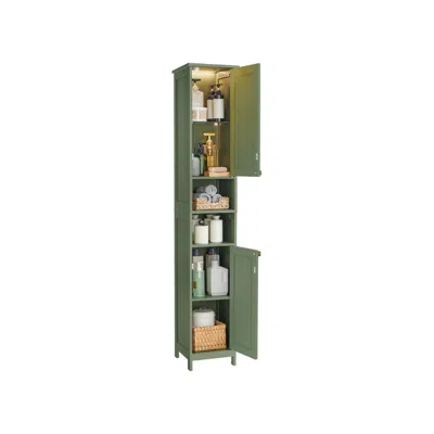 Breebe Tall Bathroom Cabinet With Lights In Green