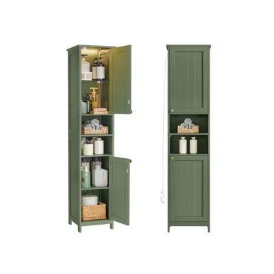 Breebe Tall Bathroom Cabinet With Lights In Green