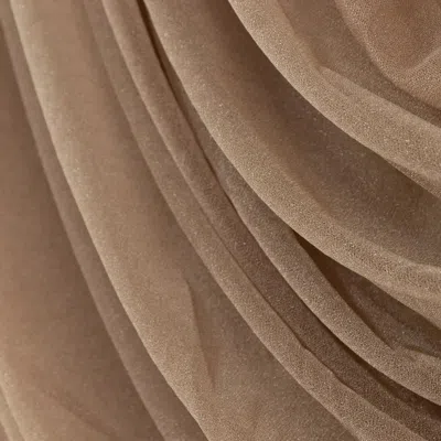 Breebe Taupe Sheer Chiffon Valance Curtain 4ft X 6ft - Wedding Arch Drape With Rod Pocket, Voile Backdrop P