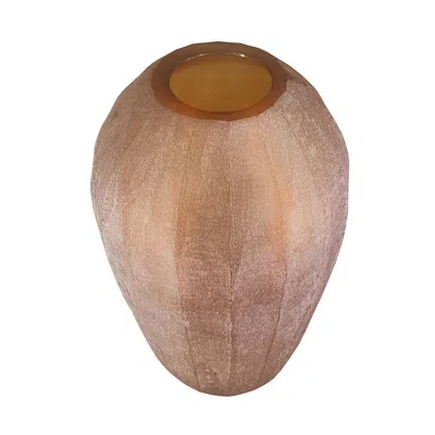 Breebe Terracotta Decorative Glass Flower Vase 6.5 X 10.5 Inch Home Decor Accent In Brown