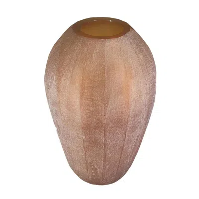 Breebe Terracotta Decorative Glass Flower Vase 8 X 13.5 Inch Home Decor Accent In Brown