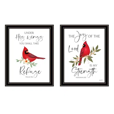 Breebe The Lord Is My Strength Red Cardinal 2-piece Framed Wall Art By Annie Lapoint In Multi