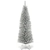 Breebe Tinsel Tree Unlit Slim Pencil Christmas Tree In Gray