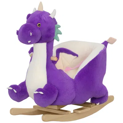 Breebe Toddler Dragon Rocking Ride-on With Safety Belt In Purple