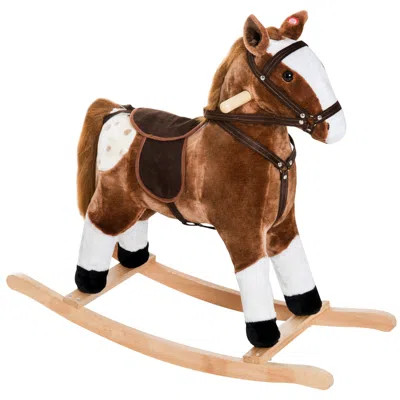 Breebe Toddler Ride On Plush Pony Rocker In Brown