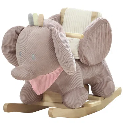 Breebe Toddler Rocking Horse With Seat And Realistic Animal Sounds In Neutral