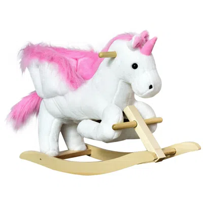 Breebe Toddler Rocking Unicorn With Lullaby Sound In White