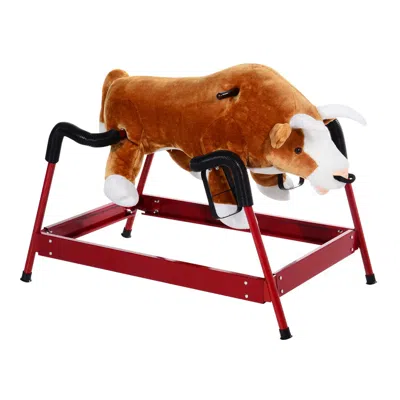 Breebe Toddler Spring Rocking Bull Ride On Toy In Brown