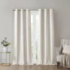 Breebe Tonal Printed Faux Silk Total Blackout Curtain Panel Pair(2 Pcs Window Panels) In White