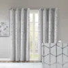 Breebe Total Blackout Metallic Print Grommet Top Curtain Panel(only 1 Pc Panel) In Gray