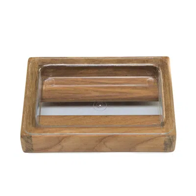 Breebe Traditional Solid Teak Vanity Soap Dish In Brown