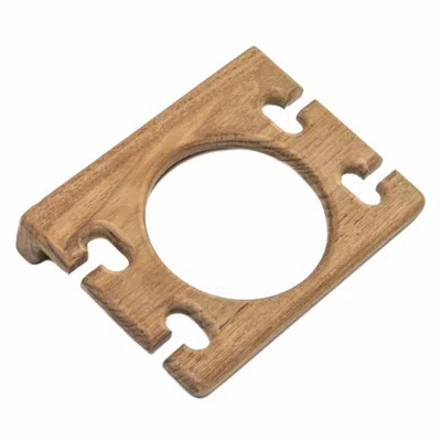 Breebe Traditional Solid Teak Wall Mount Cup And Toothbrush Holder In Brown