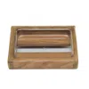 Breebe Traditional Solid Teak Wall Mount Soap Dish In Brown