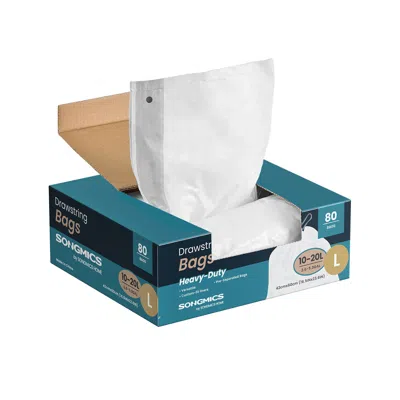 Breebe Trash Bags 5.3-gallon With Drawstrings 80 Count Liner Code L Cream White In Blue