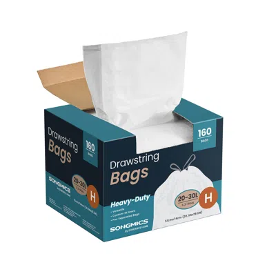 Breebe Trash Bags 8-gallon With Drawstrings 160 Count Liner Code H Cream White In Multi