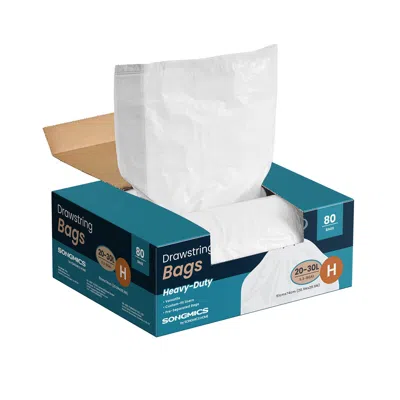 Breebe Trash Bags 8-gallon With Drawstrings 80 Count Liner Code H Cream White