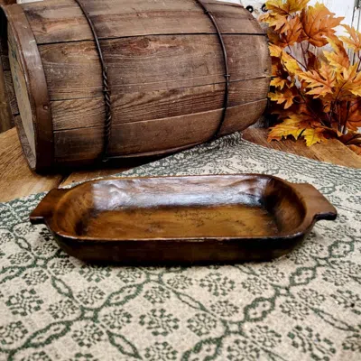 Breebe Treenware Dough Bowl For Rustic Farmhouse Decorating