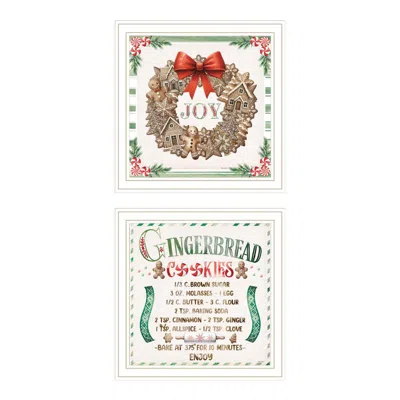 Breebe Trendy Decor 4u 2 Piece Gingerbread Wreath White Wall Art By Nicole Decamp In Multi