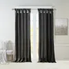 Breebe Twist Tab Lined Window Curtain Panel Black 50x120' In Black
